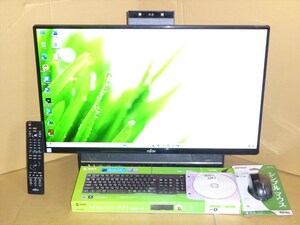 富士通27型モニタ一体型 Core i7 Win11 23H2 高速新品M2SSD 500GB office2016 ブルーレイ 地デジ・BS・CS Wチューナー搭載 FH90/B3