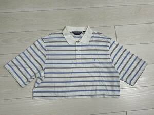 ★POLO GOLF RALPH LAUREN ラルフローレン ショート丈 ボーダー 半袖ポロシャツ L★サンリバーリゾート