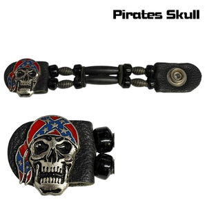 【Chain Reaction】ボーンビーズベストエクステンダー『Pirates Skull』パイレーツ　スカル　スナップボタン式