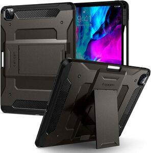 在2(志木)新品★iPad Pro 12.9インチ 専用ケース スタンド 耐衝撃 Apple Pencil収納 SPIGEN ACS01028 ガンメタル 黒 (検:第3世代/第4世代)