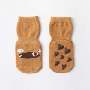 ☆ オレンジ×ハート ☆ Mサイズ（12cm） ☆ キッズ ソックス 滑り止め sesocks04 ベビー 靴下 滑り止め ソックス キッズ くつ下