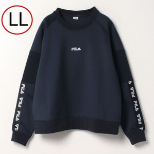 【新品】フィラ FILA PEダンボールクルーシャツ LL スウェット ネイビー トレーナー スポーツウェア 男女兼用 トップス プルオーバー ロゴ