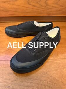 AELL SUPPLY G&F bitters デッキ スニーカー USN 新品 ブラック シューズ 黒 US NAVY 未使用 キャンバススニーカー Deck sneaker