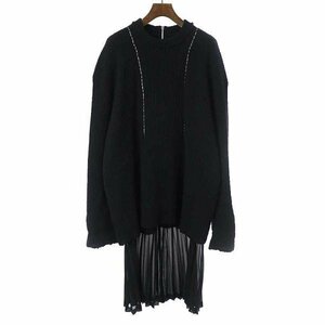 COMME des GARCONS コムデギャルソン 14AW ニットシフォンレイヤードワンピース ブラック サイズ:S レディース IT59Y6I1F50S