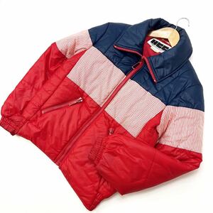 HCC ☆ デサント ☆ DESCENTE 中綿 ジャケット ブルゾン L ネイビー レッド スキー スノーボード アウトドア アメカジスタイルに♪■DK114