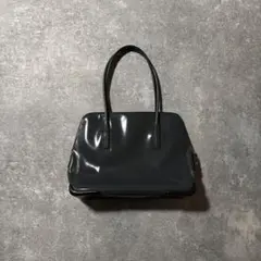 00s Prada Patent Leather tote bag gray