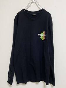 送料230円〜 STUSSY/ステューシー INTERNATIONAL DESIGN CORP 往年デザイン両面プリント長袖Tシャツ ロンT size M