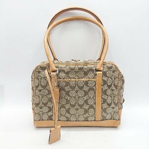 ◇ COACH コーチ 6097 シグネチャー ハンドバッグ ベージュ系 レディース E