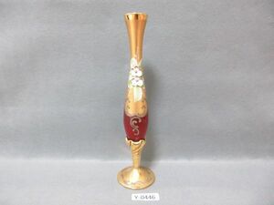 60446Y ベネチアンガラス？ グラス 一輪挿し 金彩 ムラーノガラス ムラノ Vanetian Glass MURANO GLASS 花 花器 花瓶 フラワーベース 0828