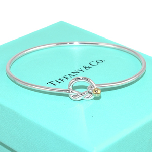 ティファニー ラブノット ブレスレット バングル スターリングシルバー 925 18Kイエローゴールド TIFFANY&CO.