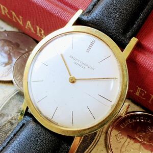 #3153【渋くてお洒落】メンズ 腕時計 ボーム＆メルシエ Baume & Mercies Geneve メルシー 動作品 アンティーク ヴィンテージ 手巻 機械式