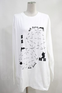 NieR Clothing / プリント長袖CUTSEW 白 H-24-04-01-1059-PU-TO-KB-ZH