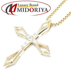 ダイヤモンド クロス ネックレス ダイヤモンド0.12ct K18YG イエローゴールド/75730【中古】