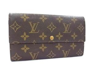 1円 LOUIS VUITTON ルイヴィトン M61725 モノグラム ポシェット ポルトモネ クレディ 二つ折り 長財布 ウォレット ブラウン系 BI8870