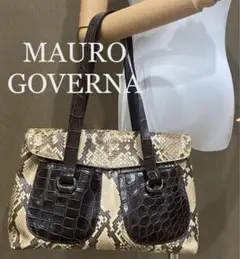 極美品　MAURO　GOVERNA　ショルダーバッグ　パイソン　希少品