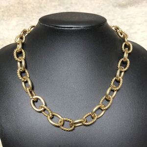 Vintage Silver Gold Fill Necklace 925 極太 ヘビーゲージ ゴールドフィル シルバーネックレス ツイスト×フラット ツインブレスレット