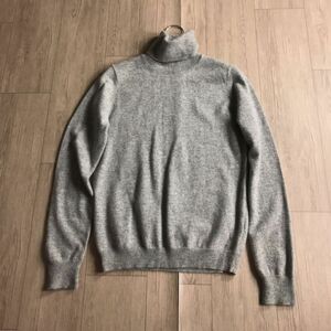 100円スタート♪ UNIQLO ユニクロ　カシミヤ100% ニット　セーター　タートルネック　グレー系