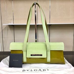 【ブルガリ】基準内 BVLGARI ショルダーバッグ ロゴ金具 ワンショルダー 肩掛け パテントレザー×ヌバックレザー 女性用 レディース 伊製