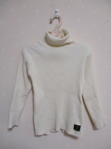 ■ petit main ナルミヤ ■ 可愛いコットンリブセーター 110㎝ オフホワイト 20108