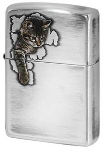 Zippo ジッポライター ネコ 猫 Cat Pau キャットポー 2 銀メッキいぶし 80045 プレゼント 女性 かわいい メール便可