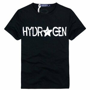 新品◆【格好いい】メンズ半袖ＴシャツHYDROGENハイドロゲンプリン★黒M