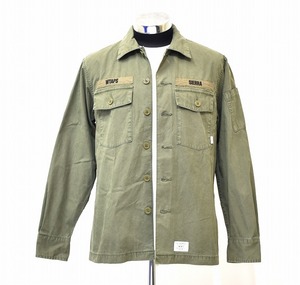 WTAPS（ダブルタップス）BUDS LS 02 SHIRT. COTTON. GABADINE 181WVDT-SHM01 バッツ 長袖シャツ ジャケット ミリタリー ブルゾン S ワーク