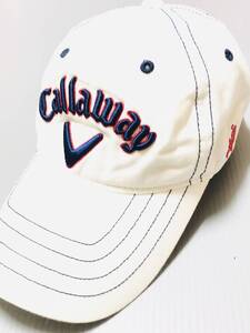 Callaway （キャロウェイ）キャップ　ユニセックス (Unisex)（ホワイト×ネイビー、レッド）ベア刺繍