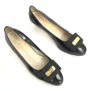 イタリア製☆フェラガモ/Salvatore Ferragamo☆本革/レザー/ヴァラリボン/パンプス【size:5.5C/22.0-22.5/黒/black】shoes/heels◇bQ-585