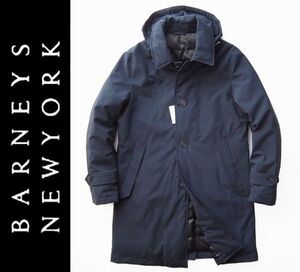 ◆本物◆BARNEYS NEWYORK◆2WAY◎フード付リアルダウンコート ネイビー48 新品