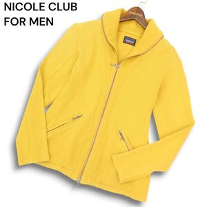 NICOLE CLUB FOR MEN ニコルクラブ フォーメン 通年 ショールカラー★ フルジップ ブルゾン ジャケット Sz.46 メンズ 黄色　C5T00340_1#O