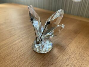 【美品】SWAROVSKI スワロフスキー 置物 蝶々 Butterfly 1982年 廃盤品 黒い触覚の蝶 フィギュリン