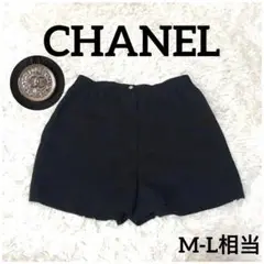 CHANEL シャネル ショートパンツ ハーフパンツ ロゴ シルバー ブラック