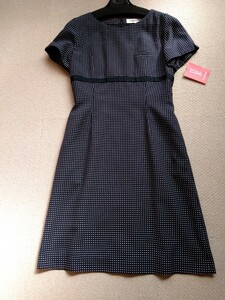 9号　半袖　ドット柄　ワンピース（株）チクマ フォーマル　イベントコンパニオン　制服　受付　日本製　新品　