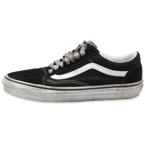 VANS バンズ 24.5cm OLD SKOOL STRESSED VN0007NTMCG オールドスクール ストレスト スエード キャンバス 汚れ加工 WHITE BLACK 22001071