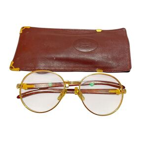 CARTIER VINTAGE WOOD GOLD GLASSES カルティエ ヴィンテージ ウッドテンプル 眼鏡 ゴールド