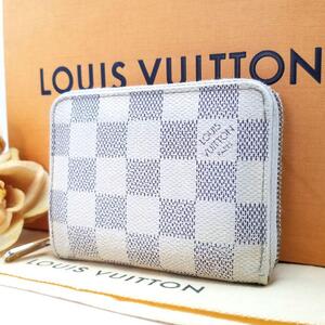 送料無料 Louis Vuitton ルイヴィトン ダミエ アズール ジッピーコインパース ケース N63069 小銭入 名刺 カード入れ ラウンドファスナー 