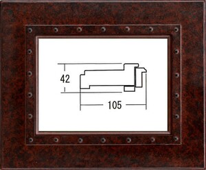 油絵/油彩額縁 木製フレーム 手作り ハンドメイド アクリル付 6246 サイズ F15号 エンジ