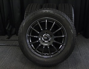 [中古アルミスタッドレス4本] WEDSガンメタ6.5J+48ボルボ専用ブリヂストンVRX2深溝205/60R16使用少美品V40クロスカントリーS60/V60/V70/S80