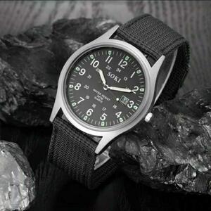 新品　腕時計　ARMY カジュアル　カレンダー　黒 　62