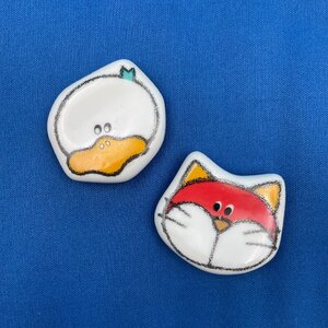 【14366P150】昭和レトロ 箸置き キャラクター キャラもの ネコ アヒル 鳥 カトラリーレスト 和食器 可愛い 置き物 MIDORI JAPAN ミドリ