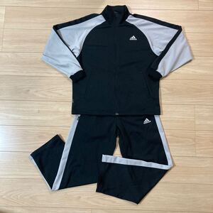 adidas アディダス ジャージ ジップアップ 上下セット セットアップ XS〜Sサイズ 黒 グレー