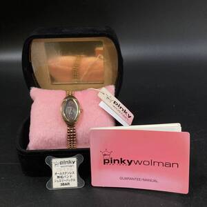 【60201M】Pinky Wolman　ピンキーウォルマン　レディース　時計　腕時計　三針モデル　ミラー付きボックス　現状品