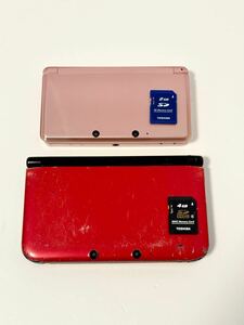 Nintendo 3DSLL 3DS 2台 本体 任天堂 ニンテンドー 動作未確認 ジャンク まとめて レッド ブラック ピンク SDカード