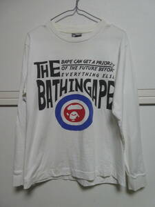 90s　アベイシングエイプ　A BATHING APE　ロングTシャツ　M