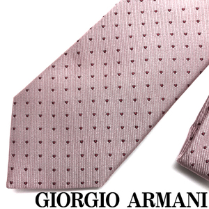 GIORGIO ARMANI ネクタイ ジョルジオアルマーニ ブランド シルク ドット ピンク 【剣先幅:8cm】 360054-925-00070