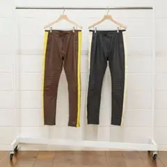 希少 Unused COW LEATHER Pants 3 茶 アンユーズド