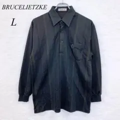 e3432【BRUCE LIETZKE】 メンズ長袖シャツ グレー Lサイズ