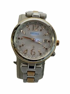 SEIKO◆ソーラー腕時計/アナログ/PNK/SLV/1B35-0AC0