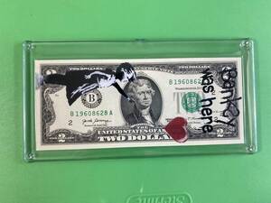 バンクシー 風船と少女 限定 300枚 シュレッダー 愛はごみ箱の中に 2ドル札 アメリカ $2 Banksy Girl with Balloon 激レア サイン レンシー