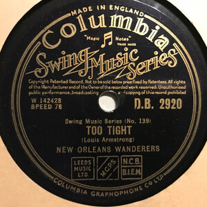 英78RPM/SP New Orleans Wanderers Too Tight / Papa Dip DB2920 Columbia /00500